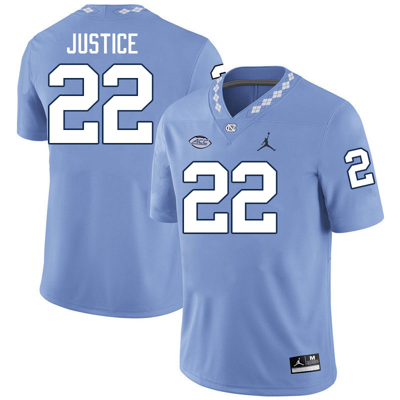 #22 Charlie Justice North Carolina Tar Heels Jerseys,Apparels,Uniforms Stitched-Carolina Blue